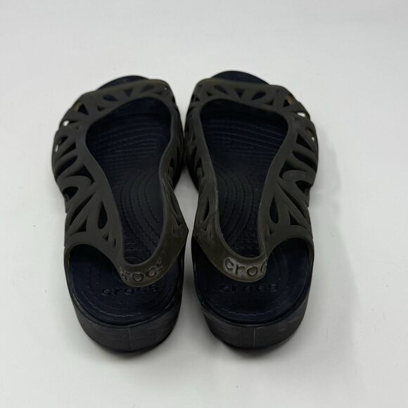 Crocs Adrina III Wedge Sandals Womens 9 Black Open Toe Summer Comfort Casual - Picture 9 of 15